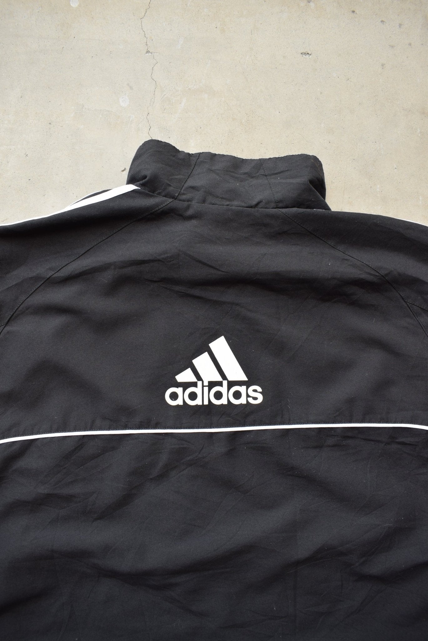 Adidas Black Embroidered Spellout Jacket — 2000s (XXL) - Retrospective Store