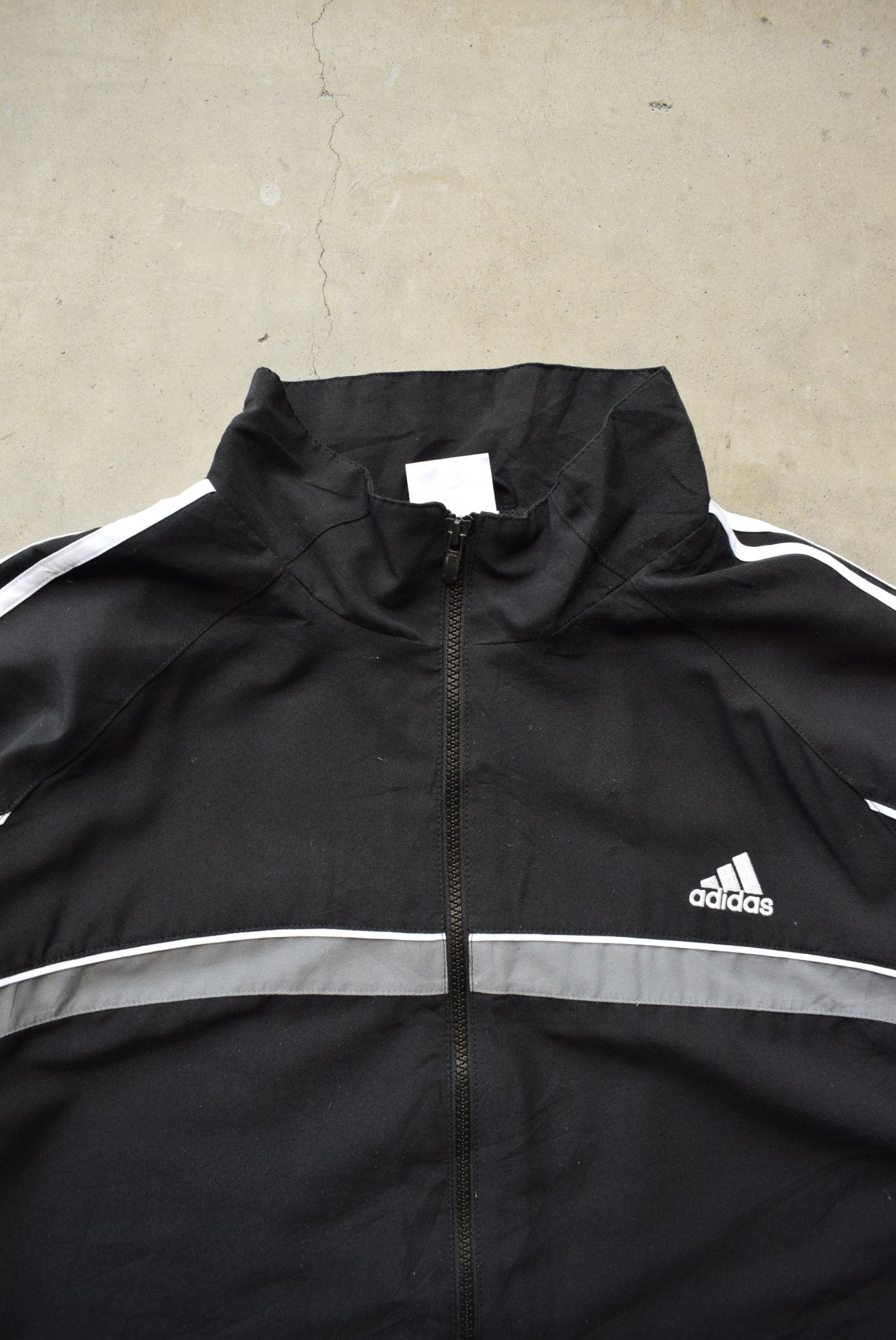 Adidas Black Embroidered Spellout Jacket — 2000s (XXL) - Retrospective Store