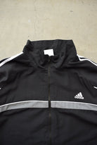 Adidas Black Embroidered Spellout Jacket — 2000s (XXL) - Retrospective Store