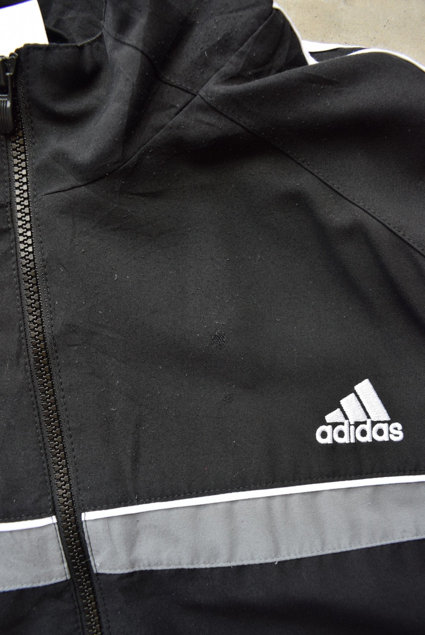 Adidas Black Embroidered Spellout Jacket — 2000s (XXL) - Retrospective Store