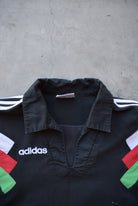 Adidas Black Embroidered Spellout Pullover Jacket — 1990s (M) - Retrospective Store