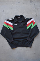 Adidas Black Embroidered Spellout Pullover Jacket — 1990s (M) - Retrospective Store