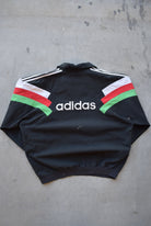 Adidas Black Embroidered Spellout Pullover Jacket — 1990s (M) - Retrospective Store