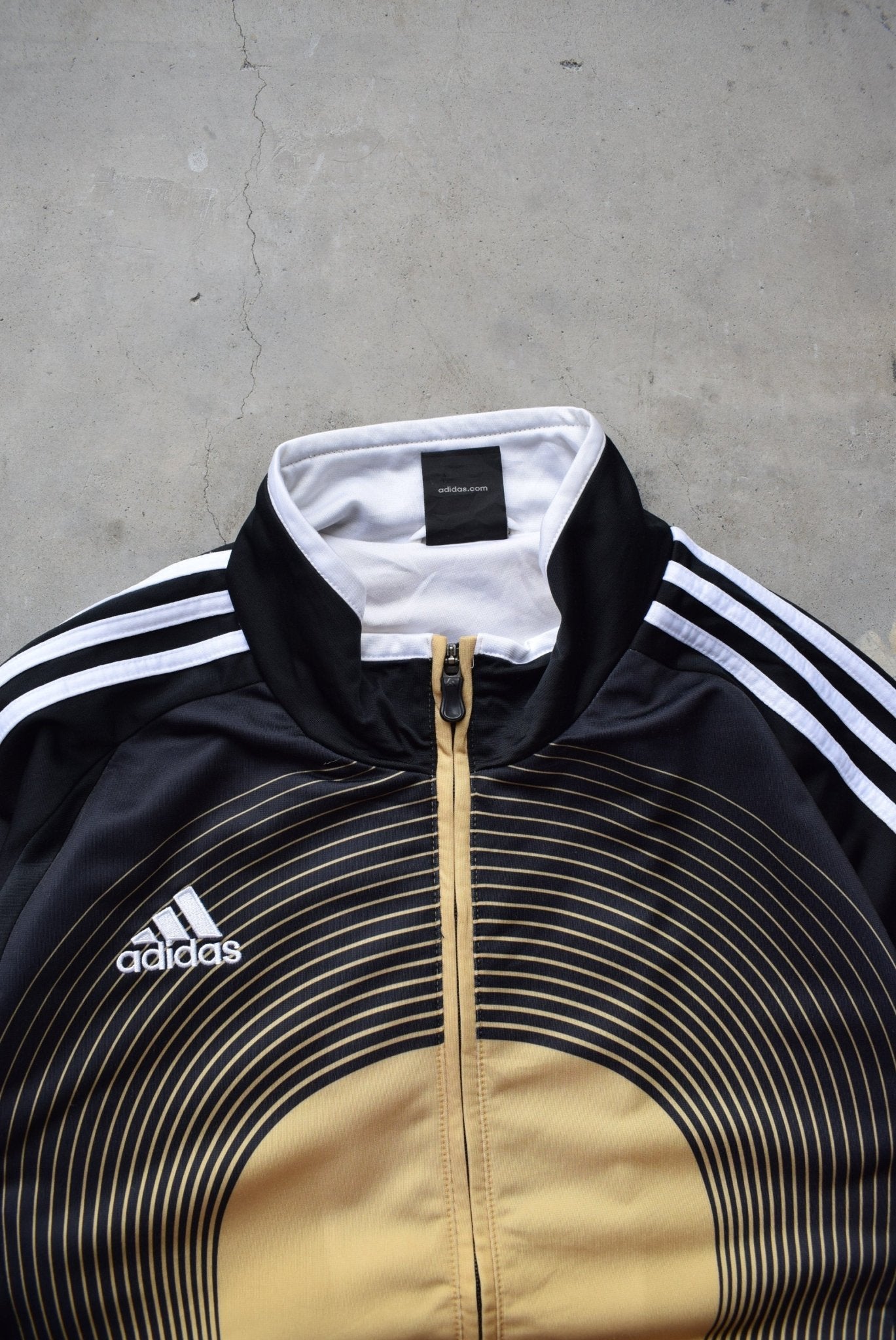 Adidas Black & Gold Embroidered Spellout Jacket — 2000s (L) - Retrospective Store