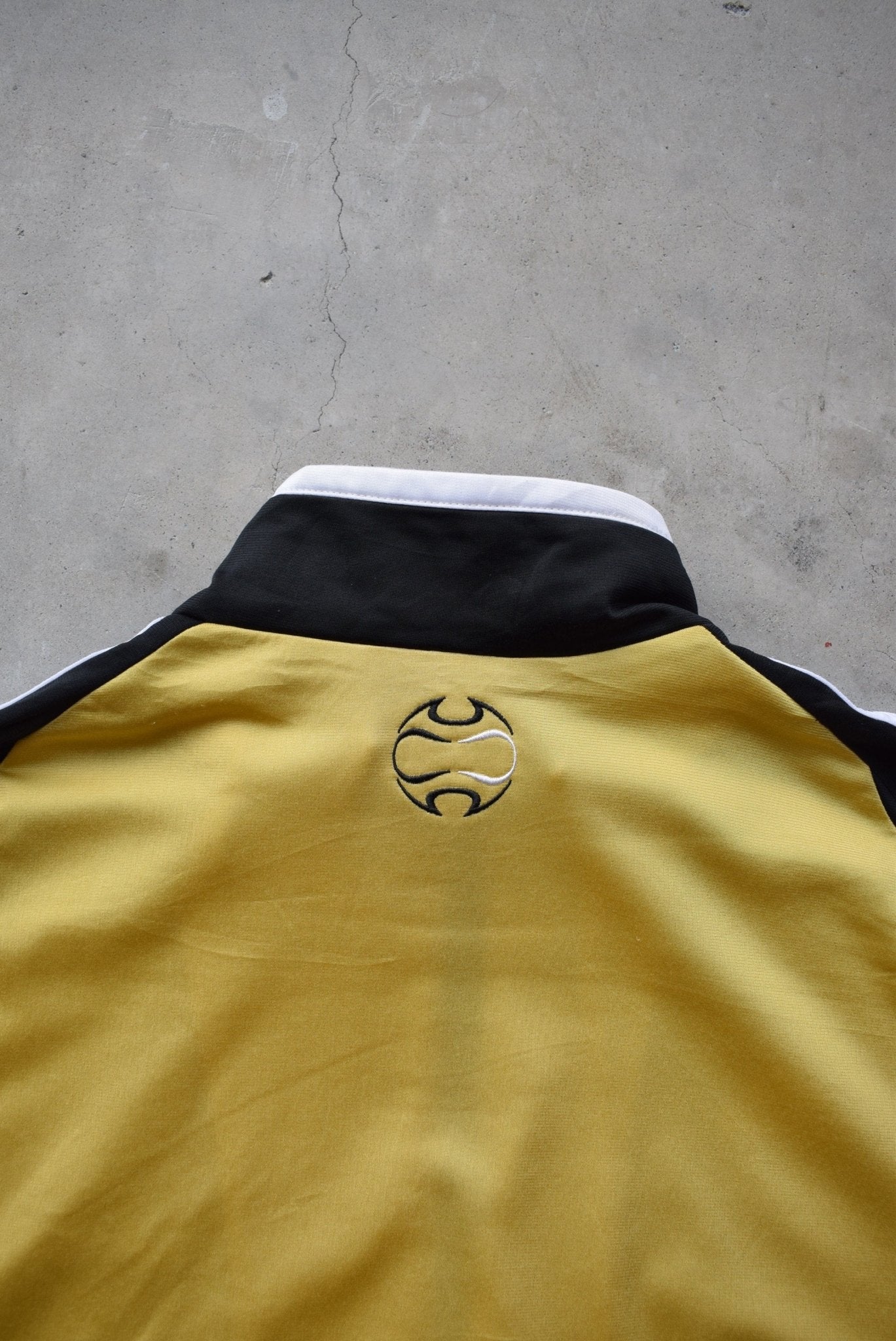 Adidas Black & Gold Embroidered Spellout Jacket — 2000s (L) - Retrospective Store