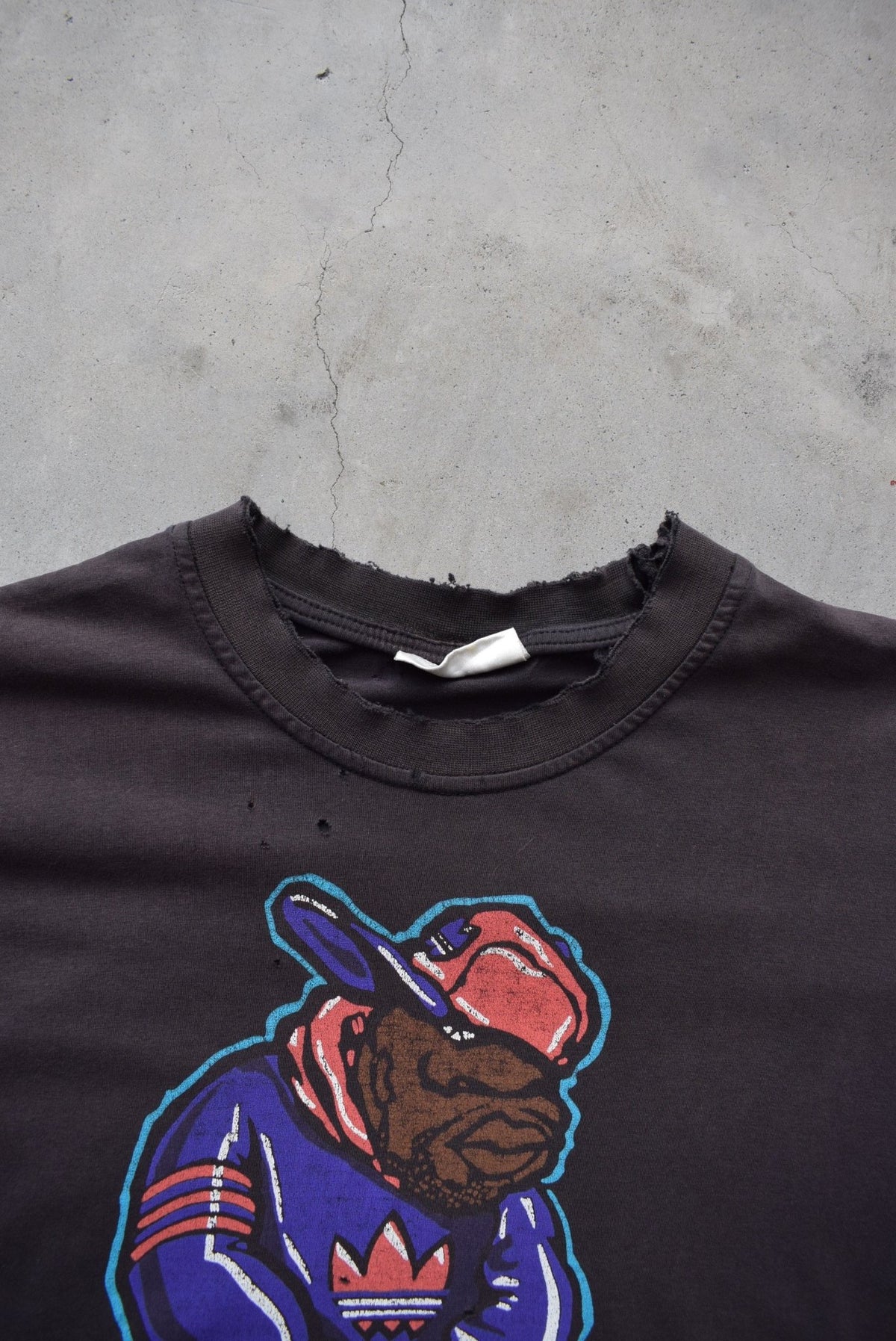 Adidas Black Graphic Tee — 1990s (L) - Retrospective Store