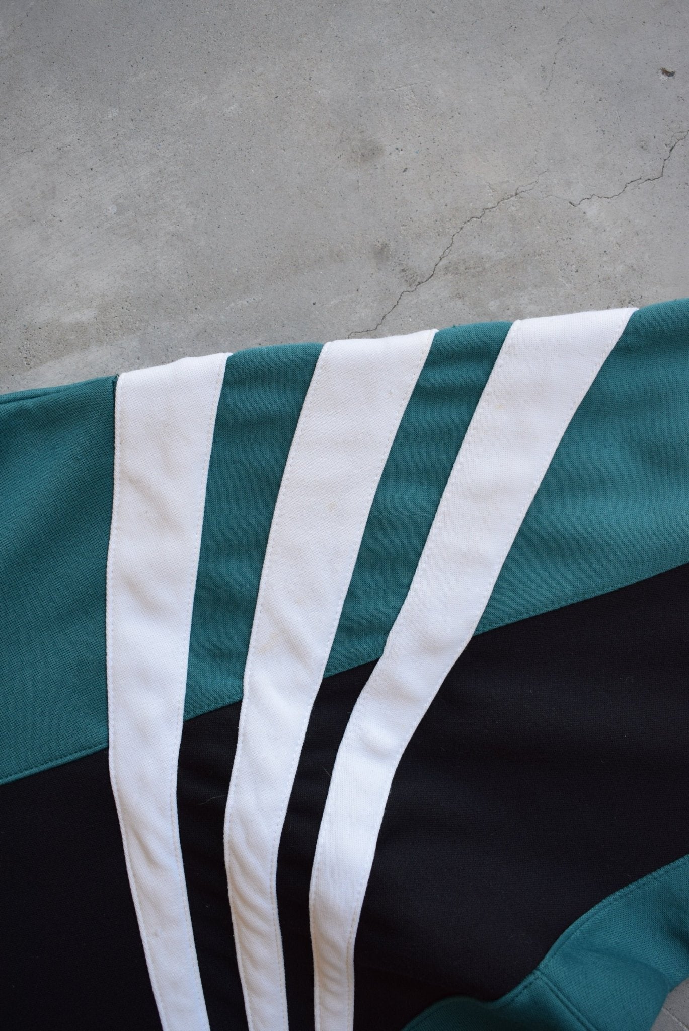 Adidas Black & Green Embroidered Spellout Jacket — 1990s (M/L) - Retrospective Store