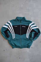 Adidas Black & Green Embroidered Spellout Jacket — 1990s (M/L) - Retrospective Store