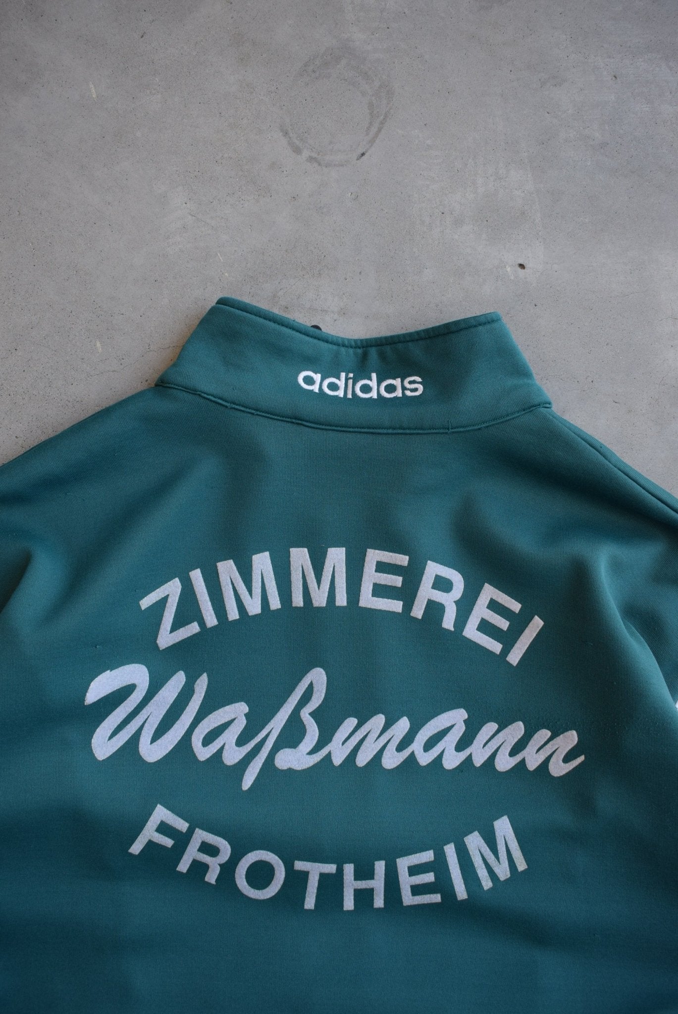 Adidas Black & Green Embroidered Spellout Jacket — 1990s (M/L) - Retrospective Store