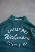 Adidas Black & Green Embroidered Spellout Jacket — 1990s (M/L) - Retrospective Store