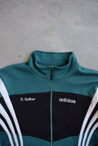 Adidas Black & Green Embroidered Spellout Jacket — 1990s (M/L) - Retrospective Store