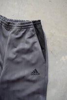 Adidas Black & Grey Embroidered Logo Track Pants — 2000s (S) - Retrospective Store
