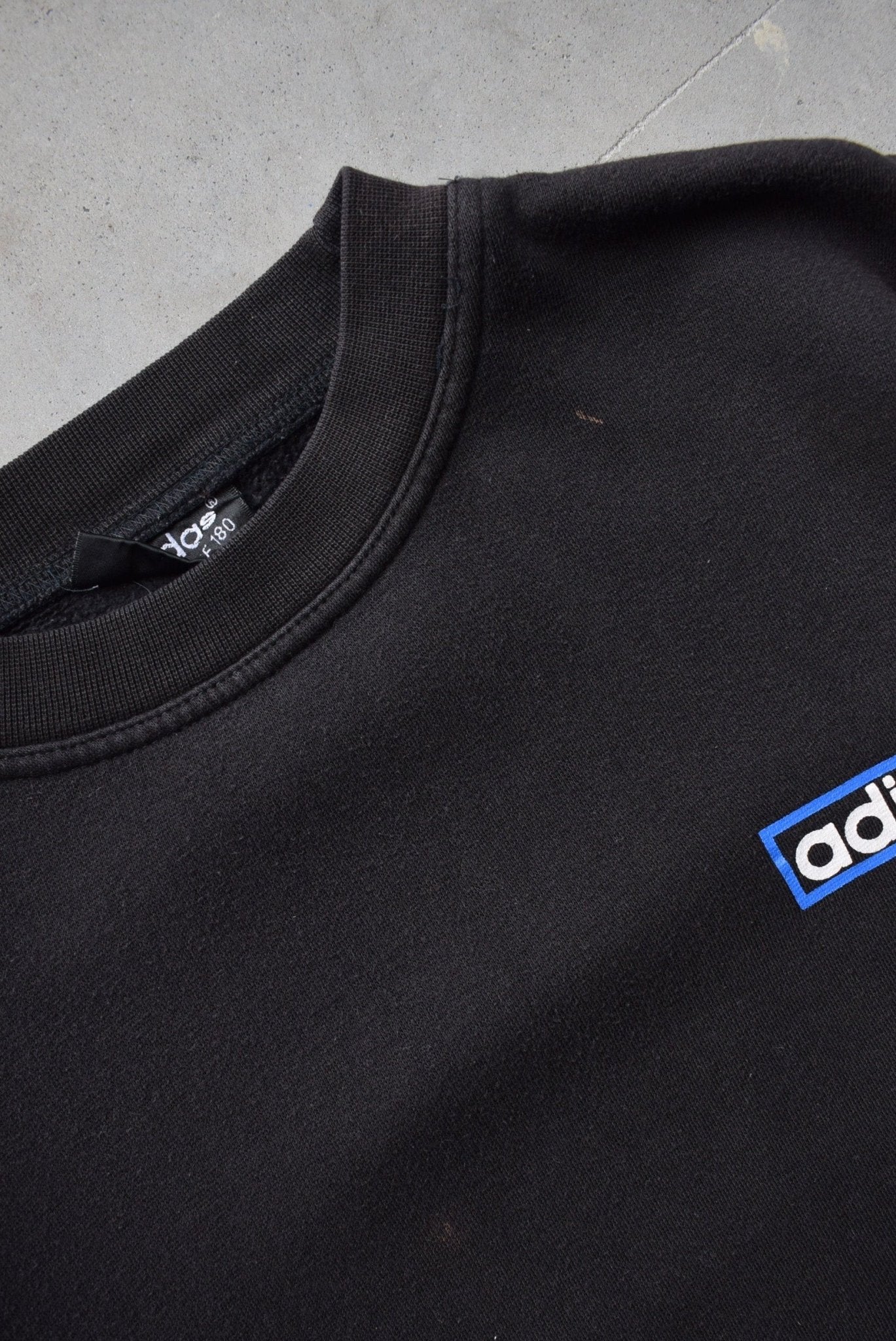 Adidas Black Spellout Crewneck — 1990s (L) - Retrospective Store