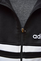Adidas Black & White Embroidered Spellout Jacket — 1990s (XL) - Retrospective Store