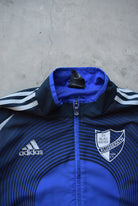 Adidas Blue & Black Embroidered Logo Jacket — 2000s (M) - Retrospective Store