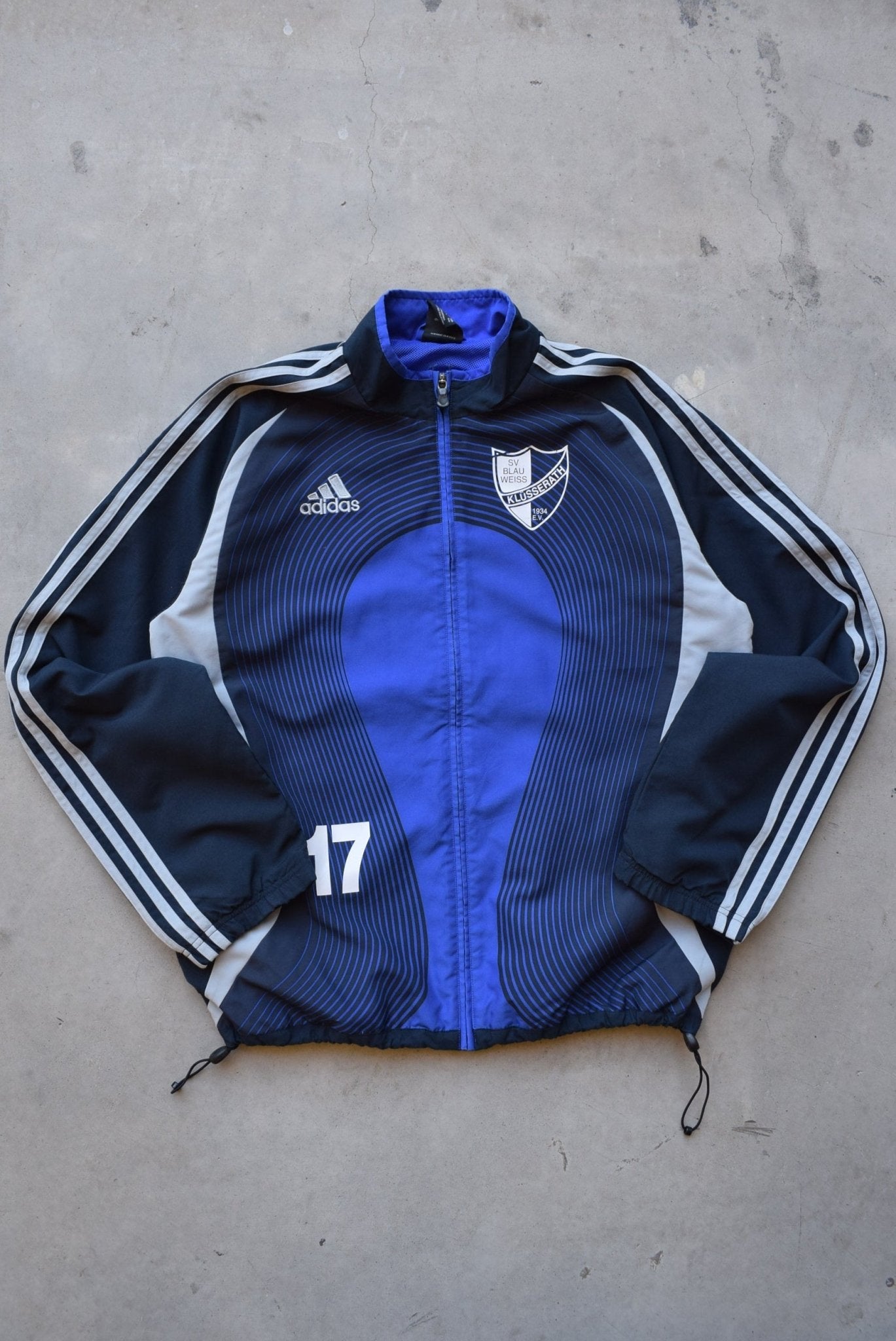 Adidas Blue & Black Embroidered Logo Jacket — 2000s (M) - Retrospective Store