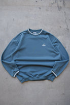 Adidas Blue Embroidered Spellout Crewneck — 1990s (L/XL) - Retrospective Store
