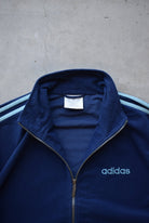 Adidas Blue Embroidered Spellout Jacket — 1990s (M/L) - Retrospective Store