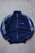 Adidas Blue Embroidered Spellout Jacket — 1990s (M/L) - Retrospective Store