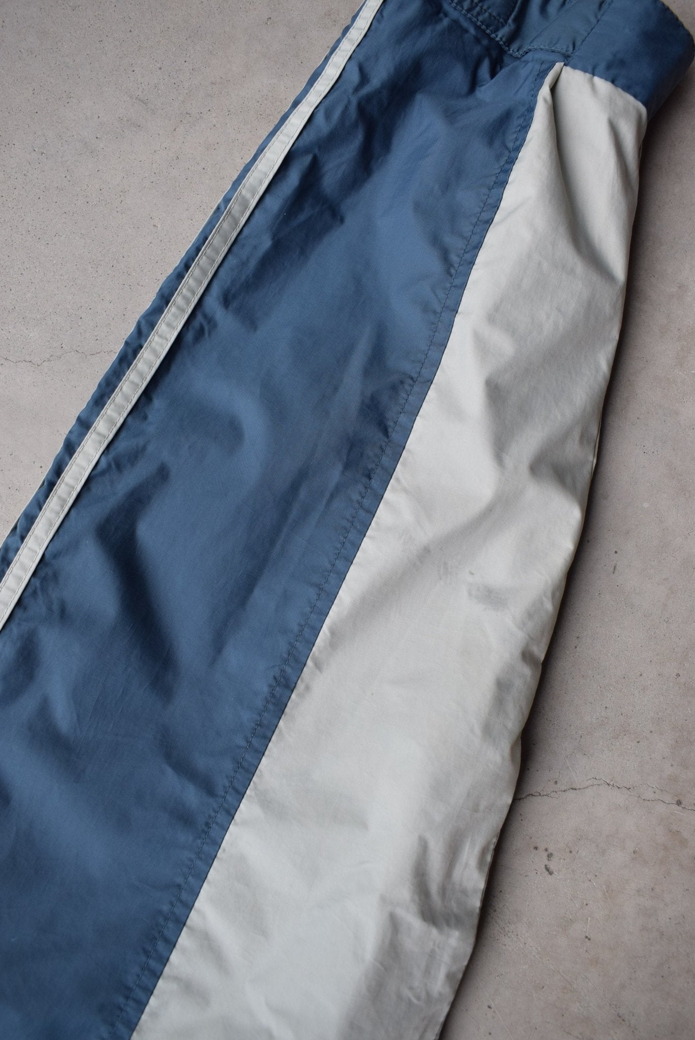 Adidas Blue & Grey Embroidered Spellout Jacket — 1990s (L) - Retrospective Store