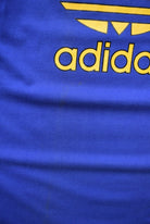 Adidas Blue Spellout Tee — 1990s (M/L) - Retrospective Store