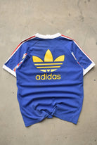 Adidas Blue Spellout Tee — 1990s (M/L) - Retrospective Store