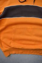 Adidas Brown & Orange Embroidered Spellout Hoodie — 2000s (L) - Retrospective Store