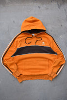 Adidas Brown & Orange Embroidered Spellout Hoodie — 2000s (L) - Retrospective Store