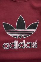 Adidas Burgandy Embroidered Spellout Crewneck — 2000s (M) - Retrospective Store