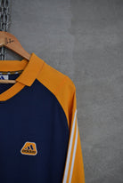 Adidas Classic Logo Embroidered Long Sleeve Polo — 2000s (XL) - Retrospective Store