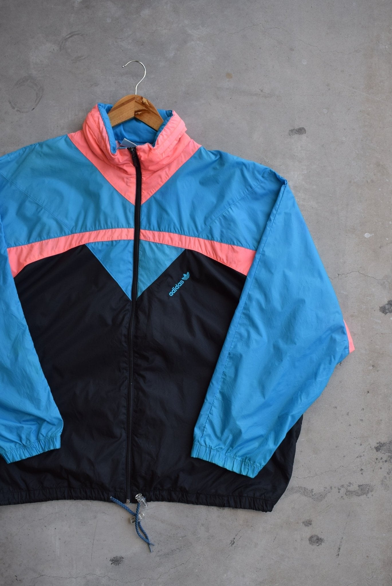 Adidas Classic Logo Embroidered Windbreaker Jacket — 1990s (L/XL) - Retrospective Store