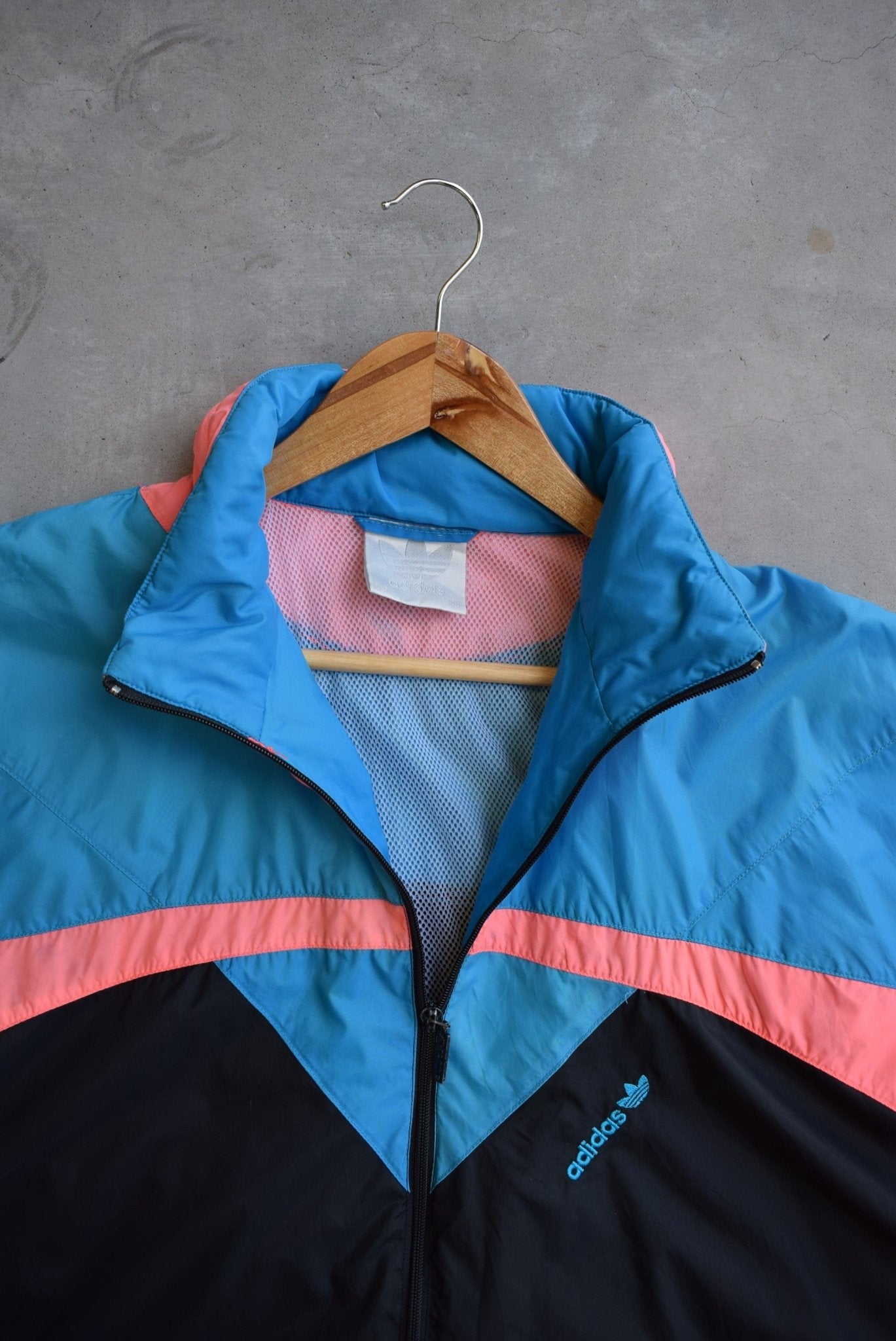 Adidas Classic Logo Embroidered Windbreaker Jacket — 1990s (L/XL) - Retrospective Store