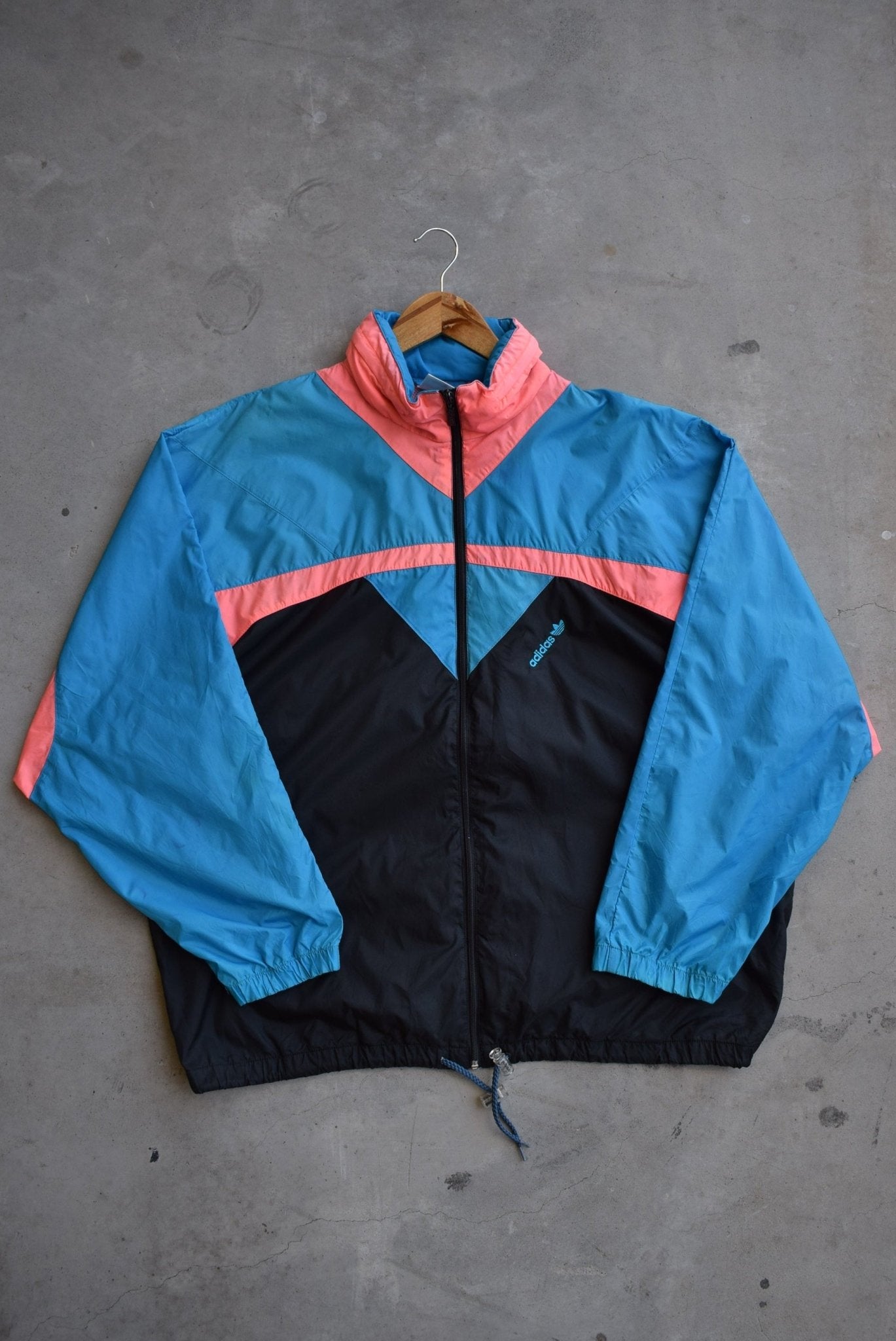 Adidas Classic Logo Embroidered Windbreaker Jacket — 1990s (L/XL) - Retrospective Store