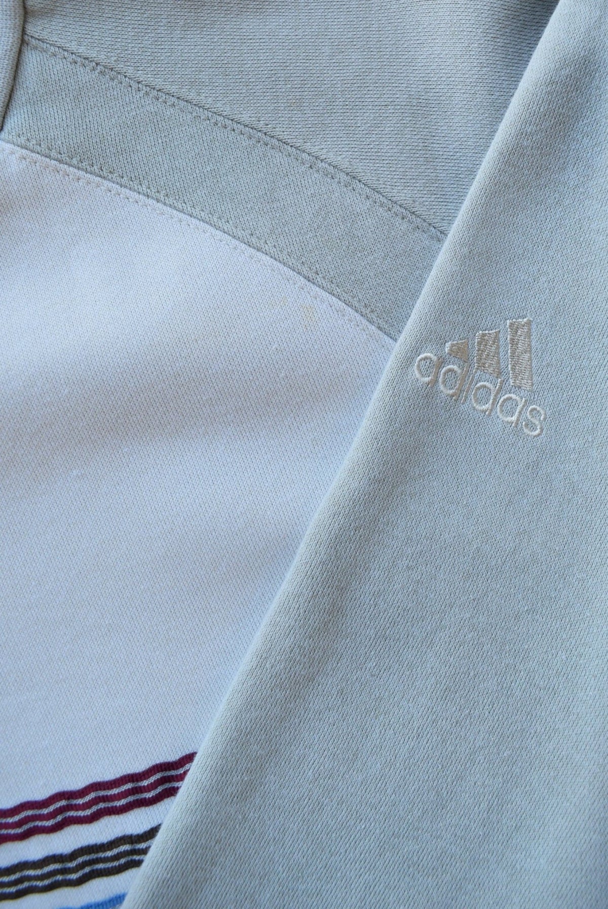 Adidas Cream 3-Stripe Crewneck — 1990s (M) - Retrospective Store
