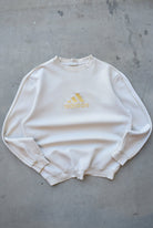 Adidas Cream Embroidered Spellout Crewneck — 1990s (M) - Retrospective Store