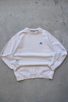 Adidas Cream Embroidered Spellout Crewneck — 1990s (M/L) - Retrospective Store