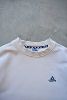 Adidas Cream Embroidered Spellout Crewneck — 1990s (M/L) - Retrospective Store