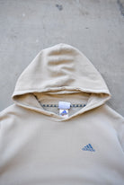 Adidas Cream Embroidered Spellout Hoodie — 1990s (S/M) - Retrospective Store