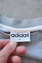 Adidas Equipment Grey Embroidered Spellout Crewneck — 1990s (M/L) - Retrospective Store