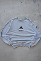 Adidas Equipment Grey Embroidered Spellout Crewneck — 1990s (M/L) - Retrospective Store
