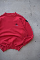 Adidas Equipment Red Embroidered Spellout Crewneck — 1990s (L/XL) - Retrospective Store