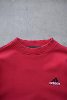 Adidas Equipment Red Embroidered Spellout Crewneck — 1990s (L/XL) - Retrospective Store