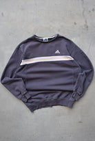 Adidas Faded-Black Embroidered Spellout Crewneck — 1990s (M) - Retrospective Store