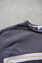 Adidas Faded-Black Embroidered Spellout Crewneck — 1990s (M) - Retrospective Store