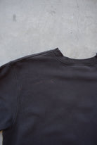 Adidas Faded-Black Embroidered Spellout Crewneck — 1990s (XXL) - Retrospective Store