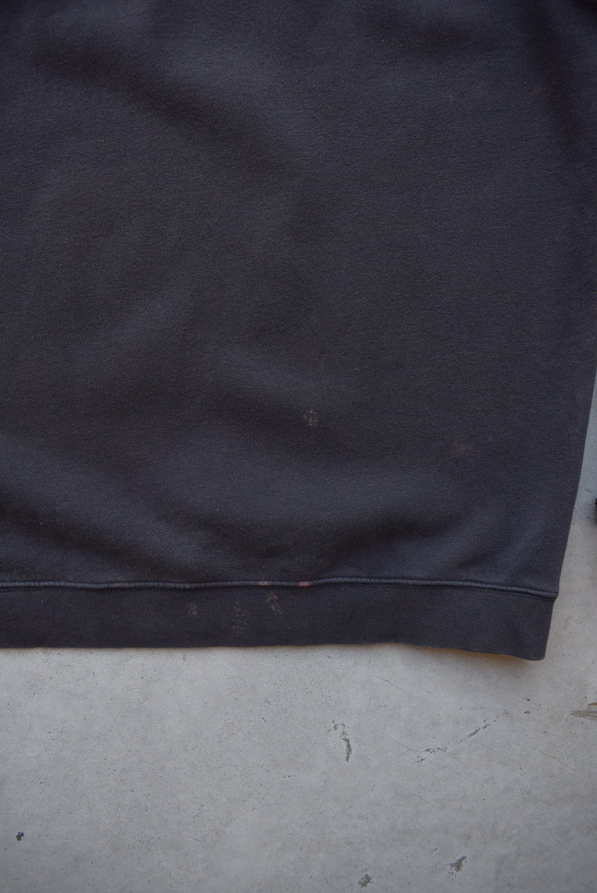 Adidas Faded-Black Embroidered Spellout Crewneck — 1990s (XXL) - Retrospective Store