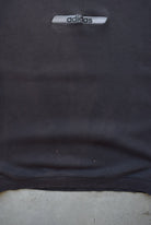 Adidas Faded-Black Embroidered Spellout Crewneck — 1990s (XXL) - Retrospective Store