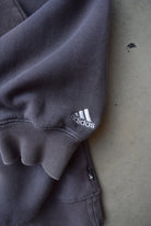 Adidas Faded-Black Embroidered Spellout Crewneck — 2000s (XL) - Retrospective Store