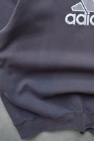 Adidas Faded-Black Embroidered Spellout Crewneck — 2000s (XL) - Retrospective Store