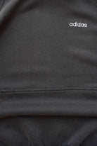 Adidas Faded-Black Embroidered Spellout Hoodie — 1990s (XL) - Retrospective Store